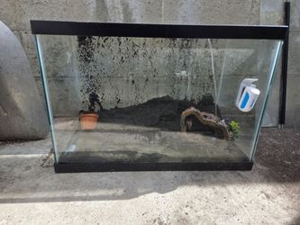 20 gallon fish tank with filter, filter inserts, heater, bubbler