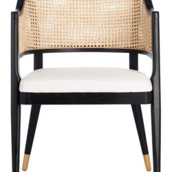 NEW Caned Back  Arm Chair With Black Frame