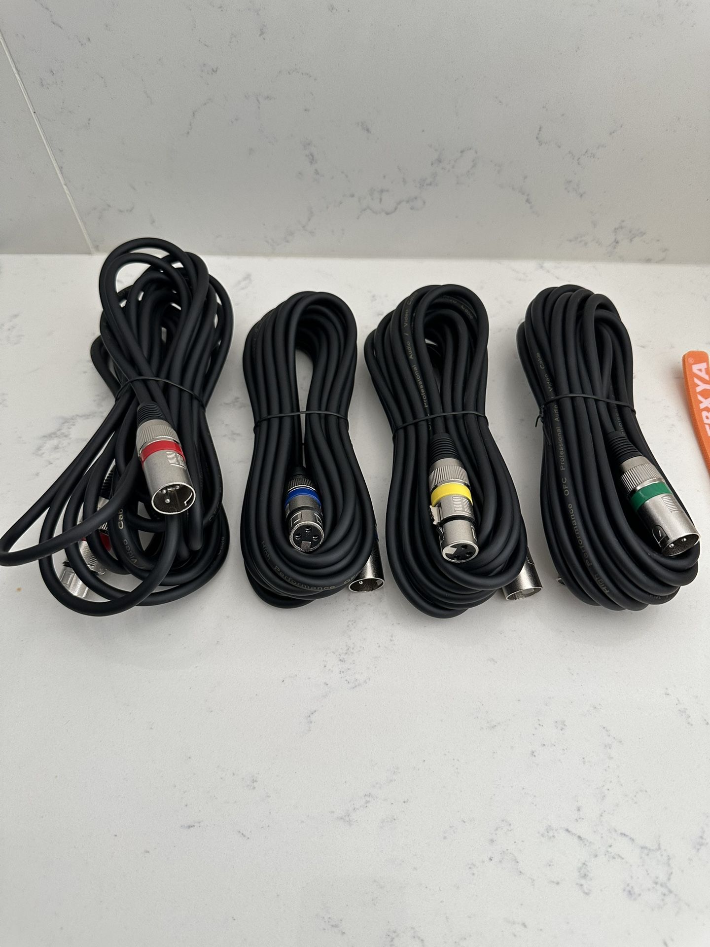4 Pack 20ft XLR/Mic Cables.