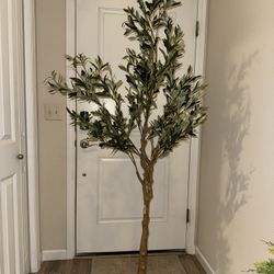 Nafresh-Tall Faux Olive Tree，6Ft(72in) Realistic Texture Potted Silk Artificial Olive Tree，