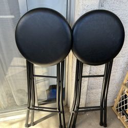 Set of 2 Black Folding Bar Stools