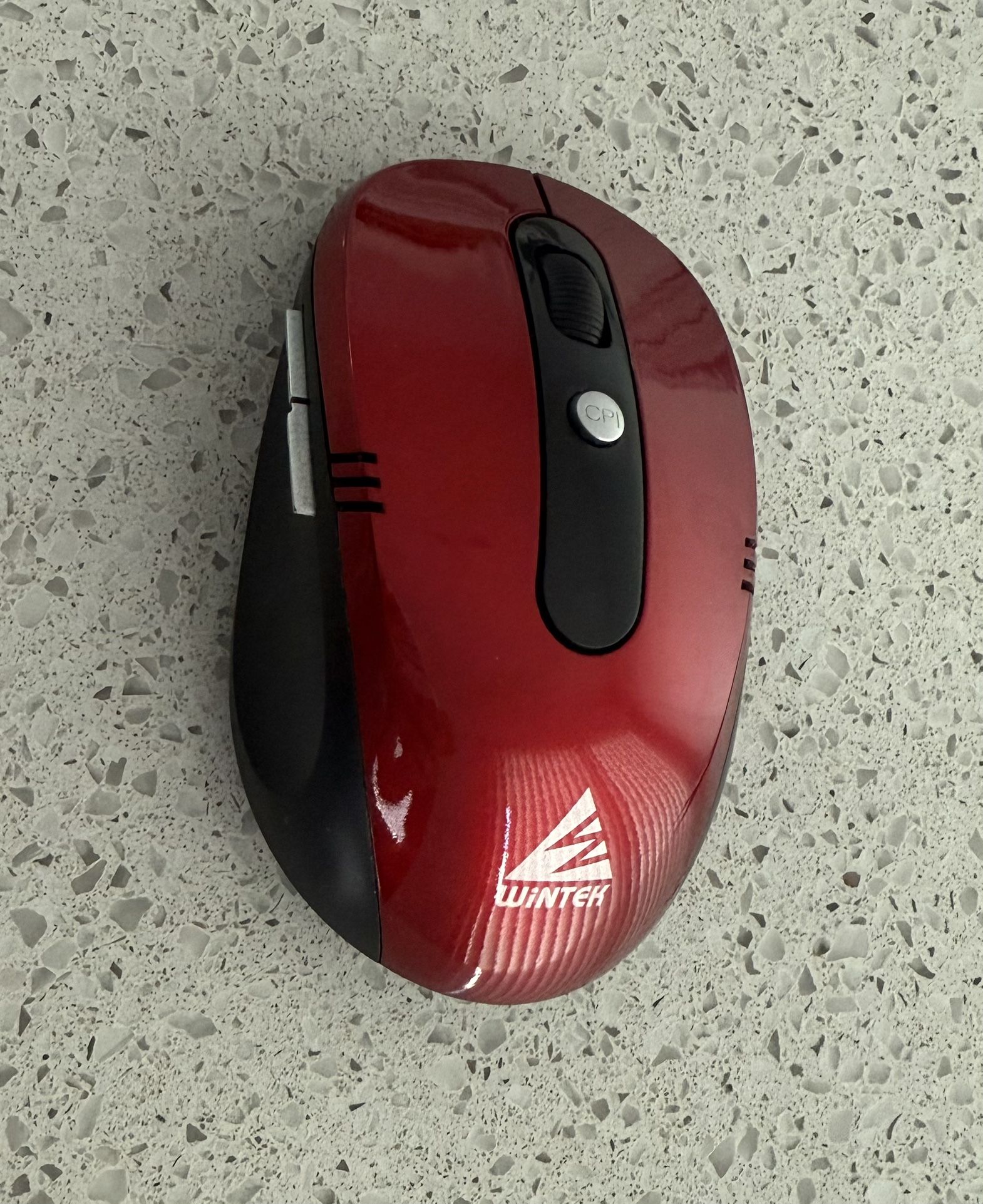 Red Wireless Mouse with USB Receicer