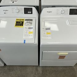 Whirlpool 4.3 cu. ft. Washer w/Removable Agitator, 7.0 cu. ft. Vented Electric Dryer w/Adaptive Dry & Wrinkle Shield