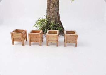 4 Handcrafted Cedar Planters - Elevate your garden today!