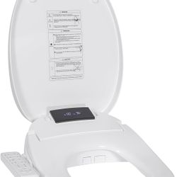 Electric Bidet Toilet Seat Elongated, Warm Water Warm Air Drying, Heated Seat Bidet with Self-Cleaning Nozzle, Soft Closing Lid, Night Light,Temperatu