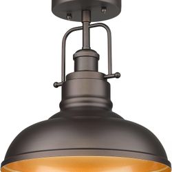 Black ‼️ Farmhouse Semi Flush Mount Light Fixture, 11 Inch Industrial Ceiling Light 