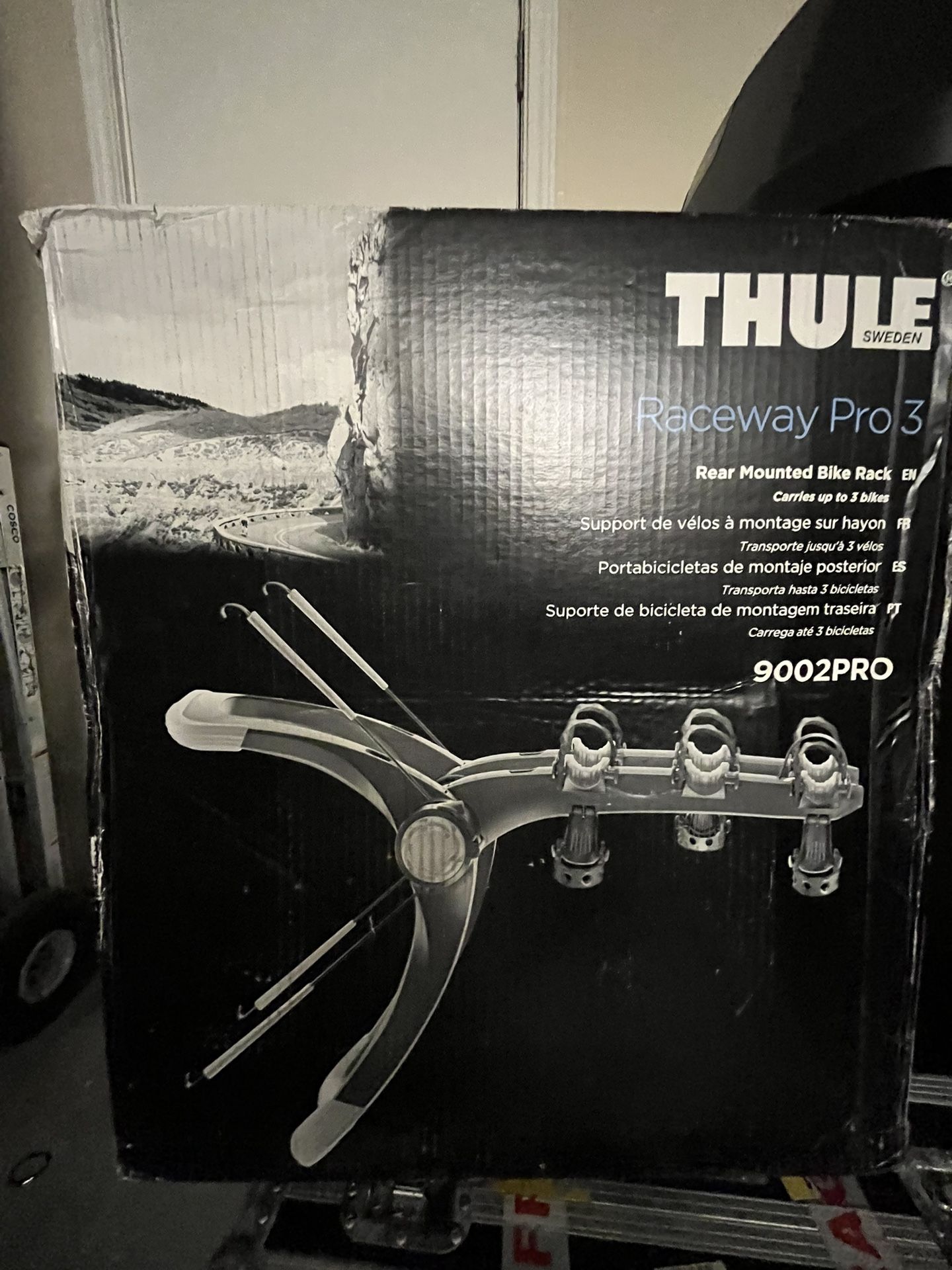 Thule Raceway Pro 3 rear-mounted bike rack.