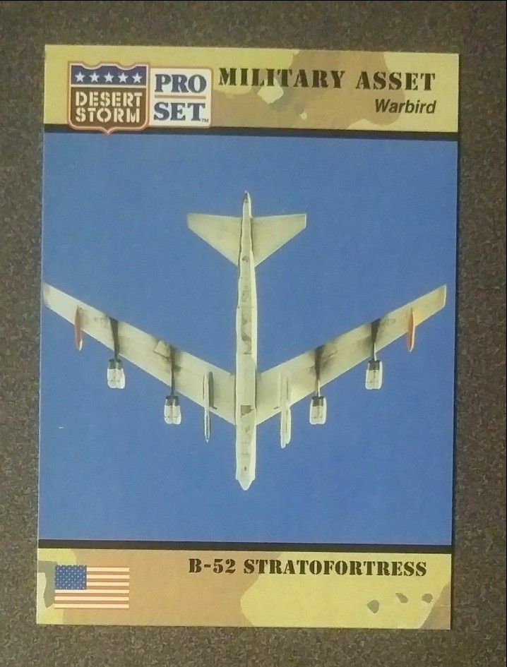 1991 Desert Storm Pro Set #241 B-52 Stratofortress Heavy Bomber Aircraft United States Warfare Military Asset Warbird Gulf Vintage Collectible Card