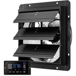 Fan 20  Inch Large Touchscreen Controller for Temp Humidity and Speed Control, 10-Speed Wall Mount Fan for Attic, Greenhouse, Garage, Chicken Coop Ven