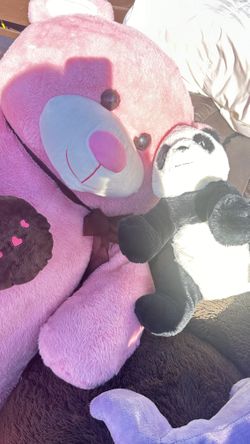 FREE Leather  Love Seat Couch And Teddy Bears