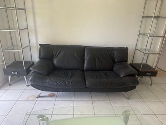 Black Leather sofa Free