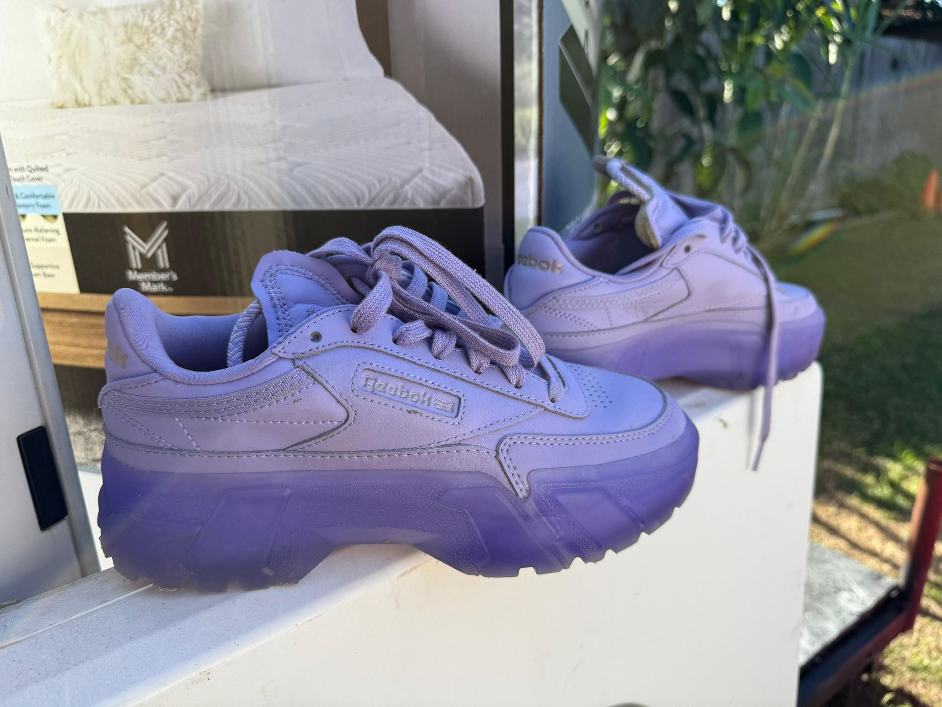 Reebok x Cardi B Club C sneakers in the 'Crisp Purple' colorway