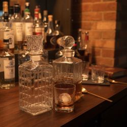 Vintage Cut Glass Decanters Pair