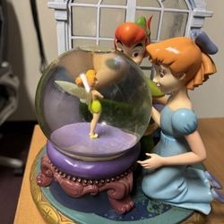 Disney Peter Pan Snowglobe With Wendy And Tinkerbell