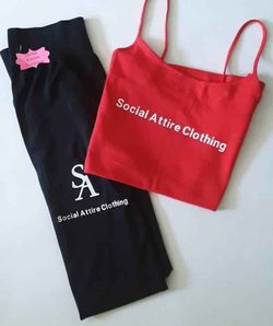 Social Attire Red And Black Fit