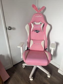 Autofull pink white bunny gaming chair
