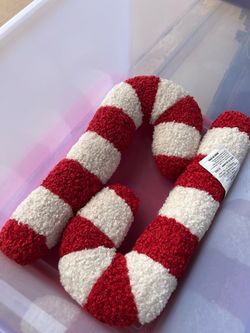 2 candy cane pillows