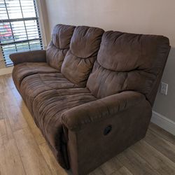 Suede Leather Lazyboy Couch