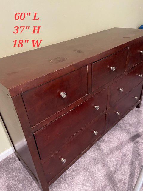 Wood 7 Drawer Dresser