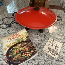 ELECTRIC WOK W/ RECIPE BOOK 