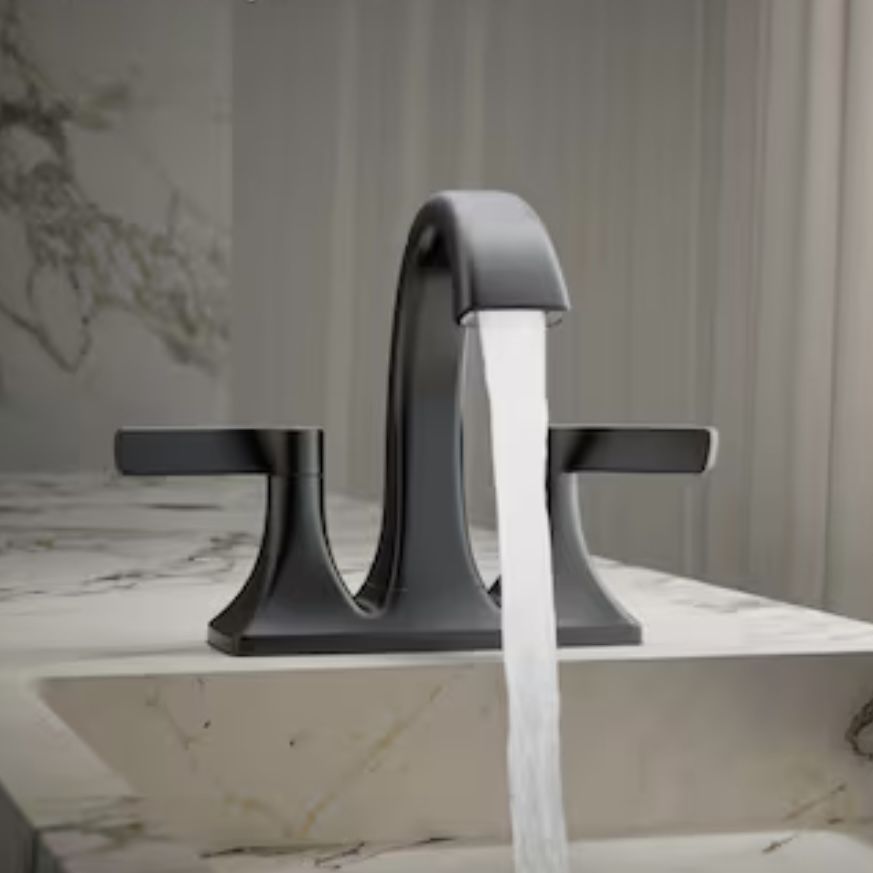 KOHLER Maxton 2-Handle 4-in Centerset Bathroom Faucet - BLACK