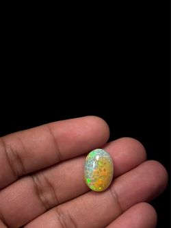 Natural Ethiopian Honeycomb Opal 10.4 Ct Oval Cabochon Certified Untreated