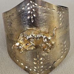 Vintage wide cuff Hand Crafted bracelet