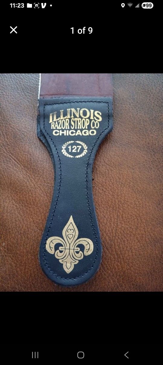 $14 Fromm Razor Strop Blade Sharpener, Top Grain Cowhide. Perfect Condition 2 1/2"x 23"