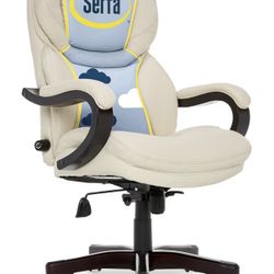 Cream Leather Serta Office Chair