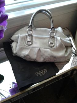 Large silver/white Coach
