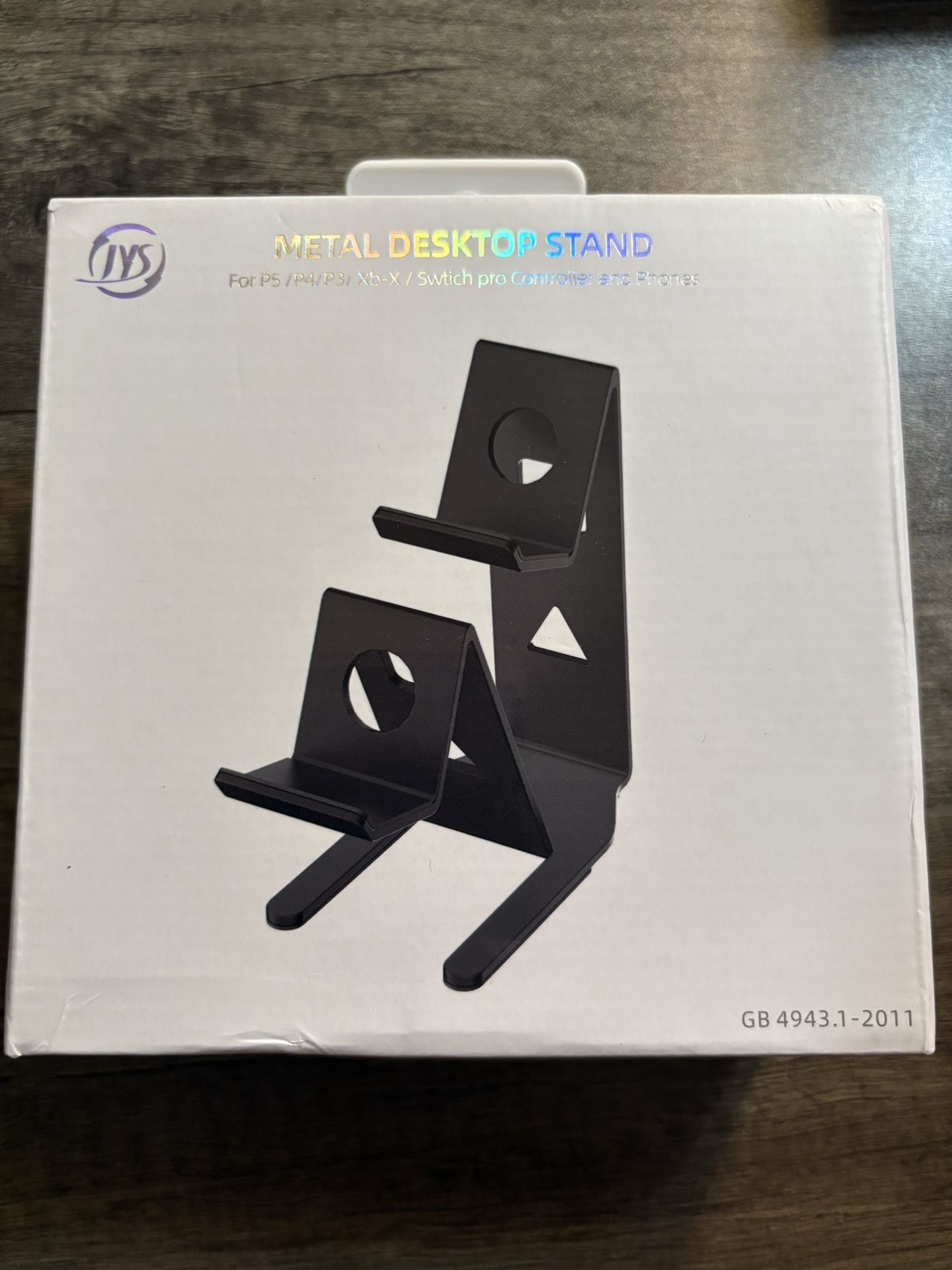 Metal Dual Controller Desktop Stand – Holds PS5/PS4/Xbox/Switch Pro Controllers – Universal Heavy-Duty Steel Holder