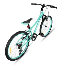 Mountain Bike for Boy Girl, HILAND 24 Inch, Green  with Suspension Fork, 7 Speed Kids' MTB Bicycle Green HHD012mg-24, NEW 
