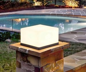Outdoor Post Light,Modern LED Fence Cap Light Column Pillar Lights IP65 Waterproof Exterior Deck Post Lantern Lamp for Flat Surface Patio Garden Decor