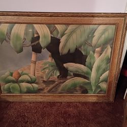 Rare 31x44  Black Panther Framed Artwork By Shirrell Graves  