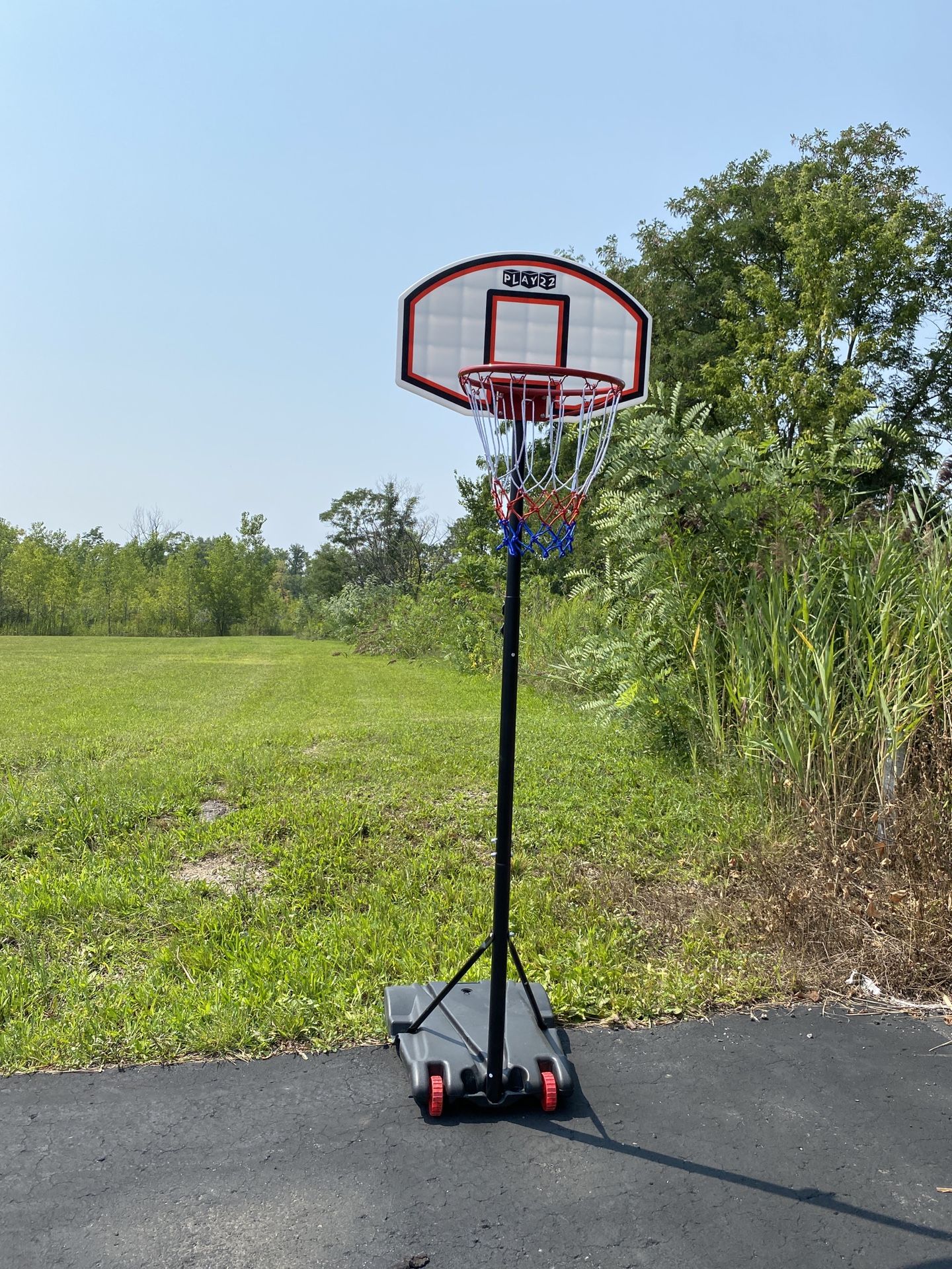 Play22 Kids Adjustable Basketball Hoop Height 5-7 FT - Portable Basketball Hoop for Kids Teenagers Youth and Adults with Stand & Backboard Wheels Fillable Base - Basketball Goals Indoor Outdoor
