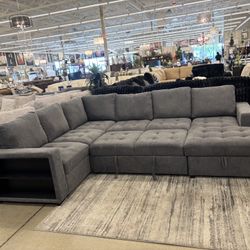 Sectional With Pull Out Bed And Storage Chaise 