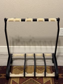 K&M 17534 Guardian 3+1 Multi-guitar Rack - Black with Translucent Supports