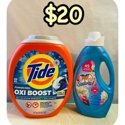 Tide Power•Pods OXI BOOST (45 XL) & Suavitel 46 oz, $20 for all
