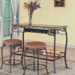 BAR TABLE (37"X49") WITH 2 STOOLS (16"X 25") - (RTA) HD982