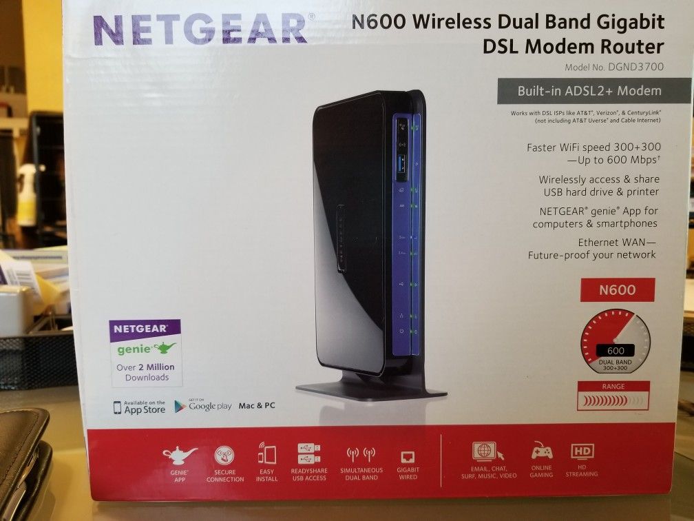 Netgear N600 Wireless Dual Band Gigabit DSL Modem Router