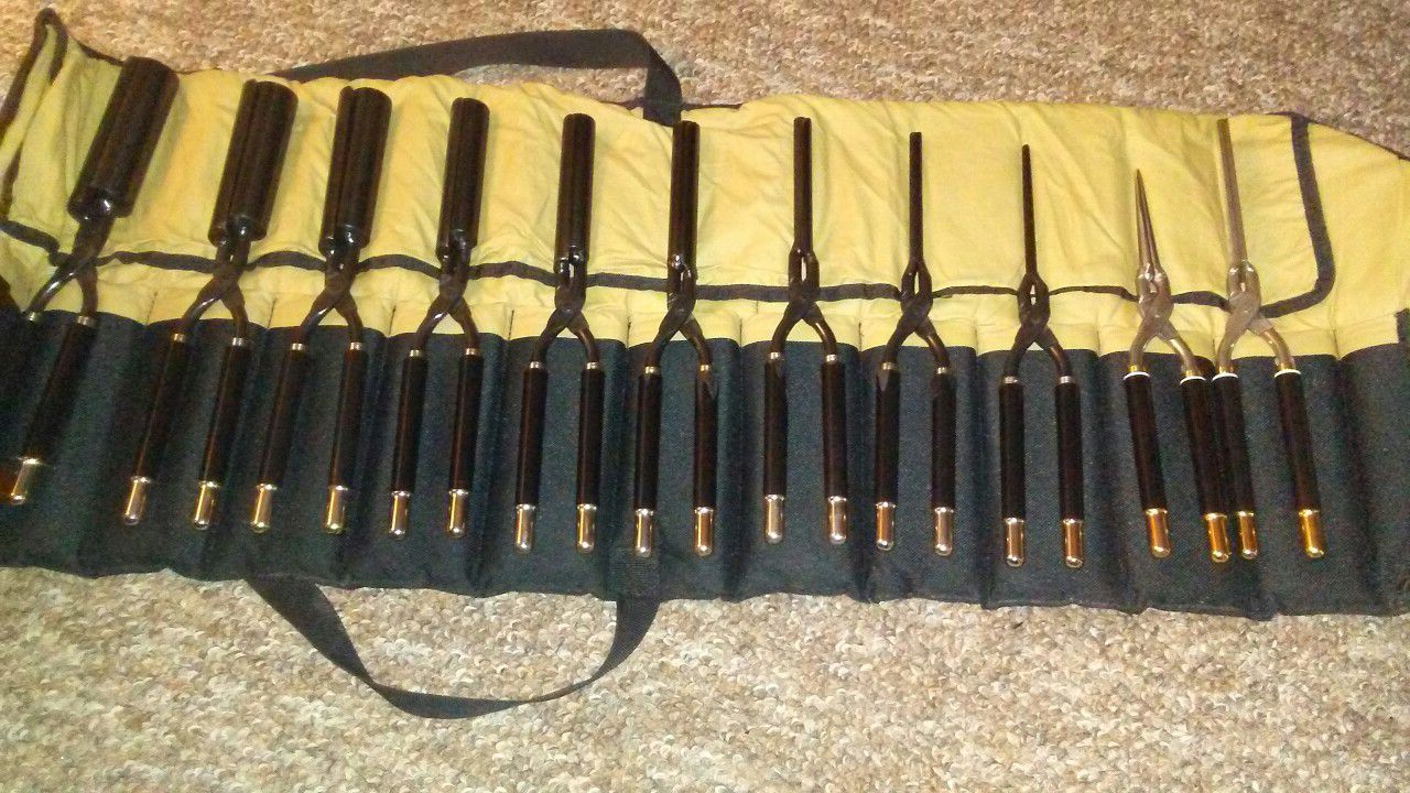 Slightly Used 13 Piece Marcel Curling Irons