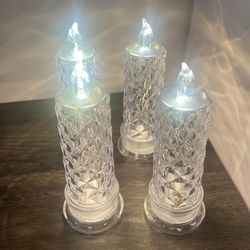  Rose Shadow LED Flameless Candles, 4PCS 