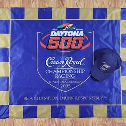 Crown Royal Racing 47th Annual 2005 NASCAR Daytona 500 Strapback Hat & Banner