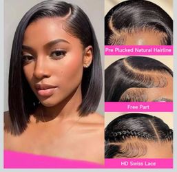 8 Inch 13x4 HD Lace Front Bob Wig | 200% Density | 100% Human Hair