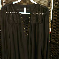NEW No Boundaries Long Sleeve Blouse Women's XXL 