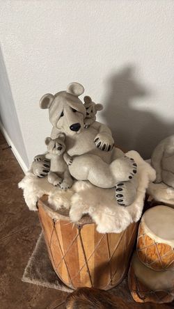 Ceramic Polar Bear Family Figurine from Quarry Critters