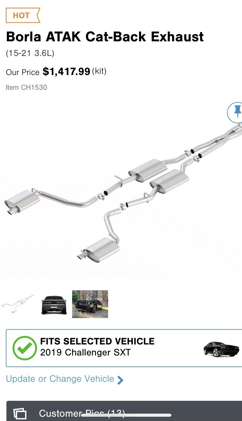 Borla 16-24 Infinity Q50 (Auto V6) ATAK Cat Back - 4.5in Chrome Tip