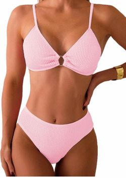 Women's Ribbed Triangle Bikini Sets O Ring