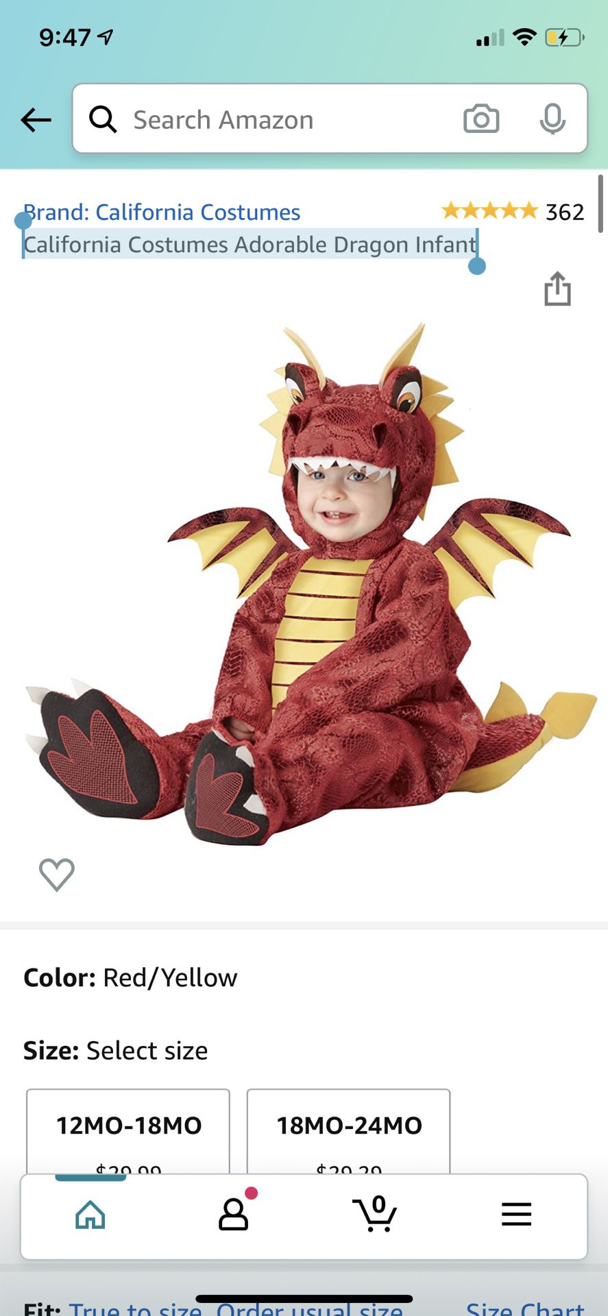 Brand new 12-18 months California Costumes Adorable Dragon Infant