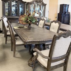 Kiera Gray & brown dining Room Set & Dining Table 